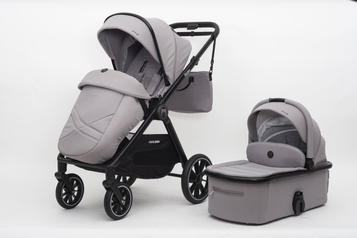 Детская коляска Iningbaby KR345 Rider 2 в 1 Light Grey с люлькой, ПП100005900