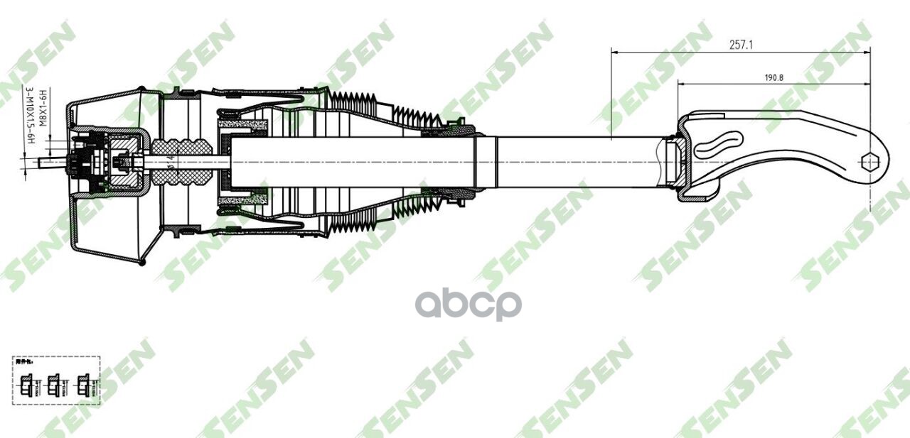 Амортизатор с пневмобаллоном передний правый MB GL-Class W166 2012- Without AD 1шт