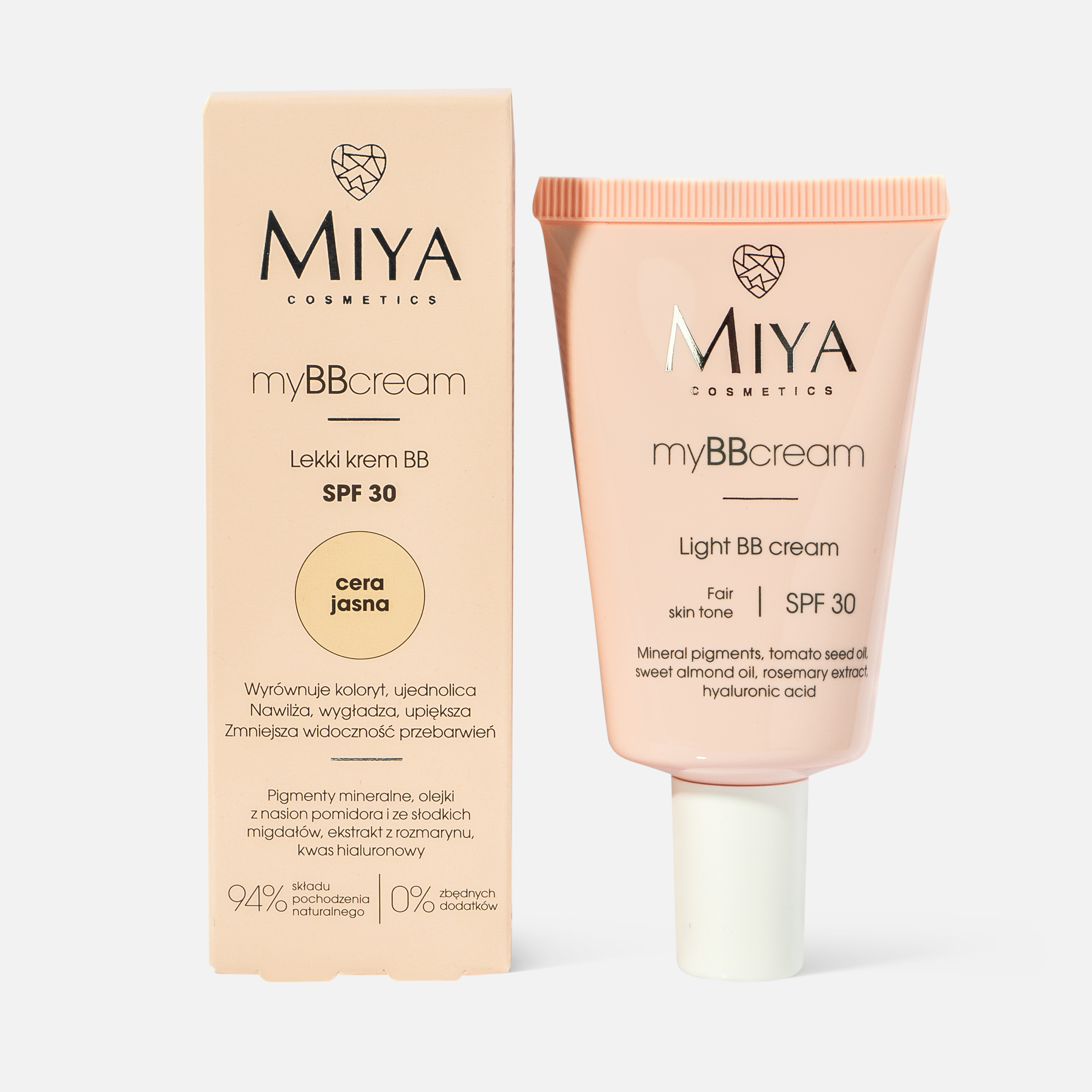 BB-крем для лица Miya Сosmetics Mybbcream SPF30 Fair Skin Tone тон Light 40 мл два лица одной тени кожевникова д с