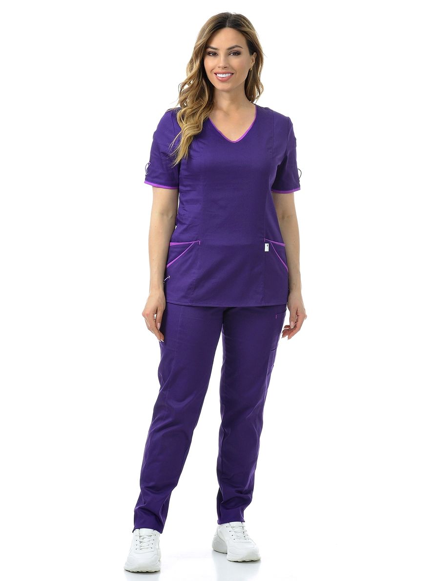 фото Костюм медицинский женский medicalwear сантана 117 фиолетовый 54 ru