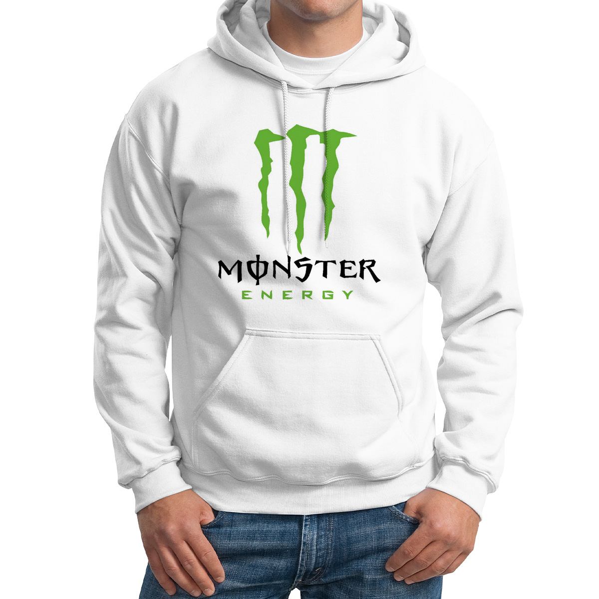 

Худи унисекс CoolPodarok monster energy чудовищная энергия белое 52 RU, M0113100