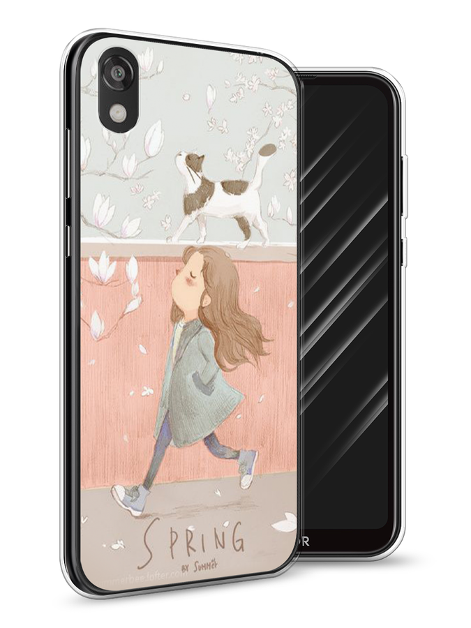 

Чехол Awog на Huawei Y5 2019 "Девочка-весна", Серый, 69050-7