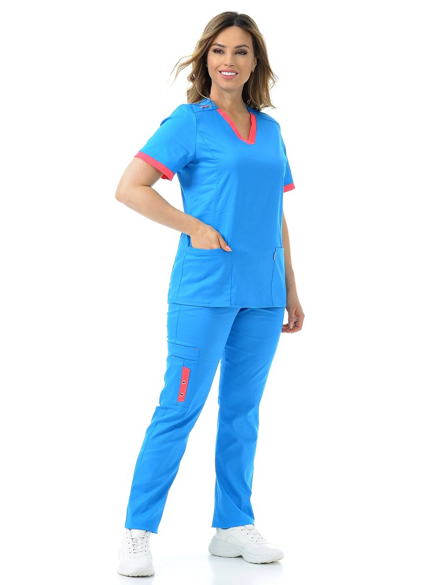 фото Костюм медицинский женский medicalwear мажорка 116 голубой 42 ru