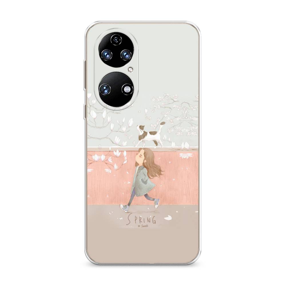 

Чехол Awog на Huawei P50 "Девочка-весна", Серый, 6104950-7
