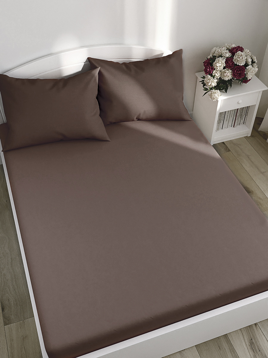 

Простынь на резинке Simple House Горький шоколад 180х200