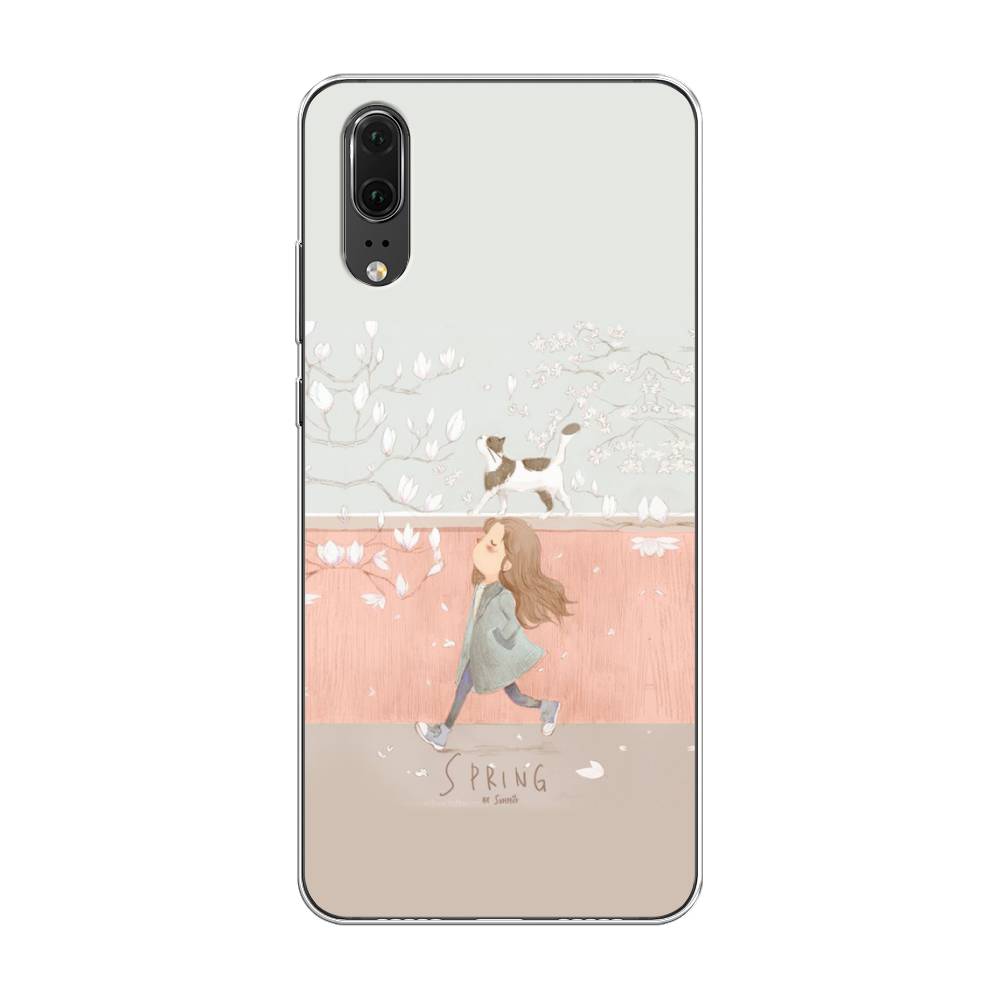 

Чехол Awog на Huawei P20 "Девочка-весна", Серый, 64350-7