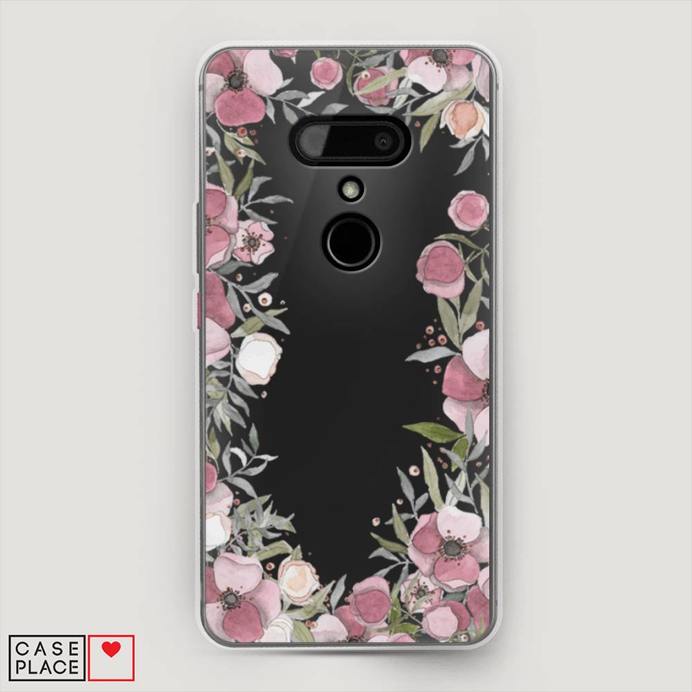 фото Чехол awog "розовая цветочная рамка" для htc u12
