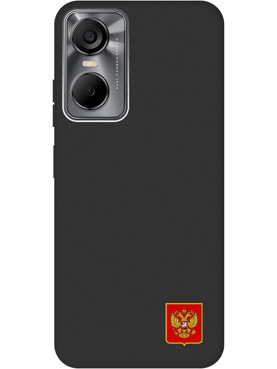 

Силиконовый чехол на Tecno Pop 6 Pro с Гербом России, Soft Touch черный, 20001040