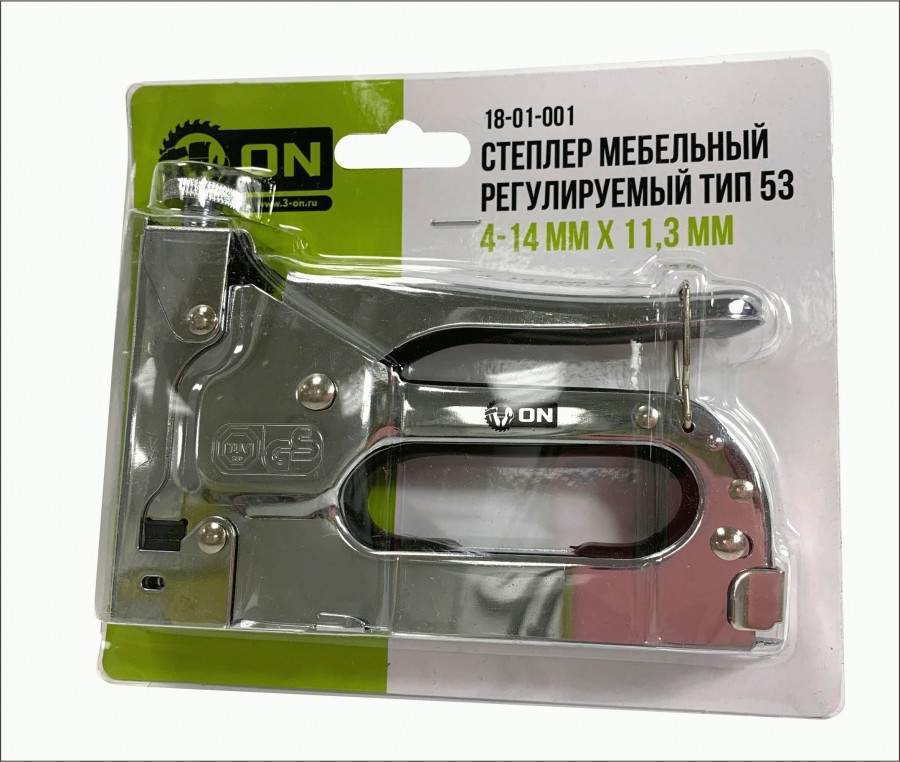 

3-ON Степлер мебельный регулируемый тип 53, 4-14мм x 11.3мм, 18-01-001 (арт. 763514)