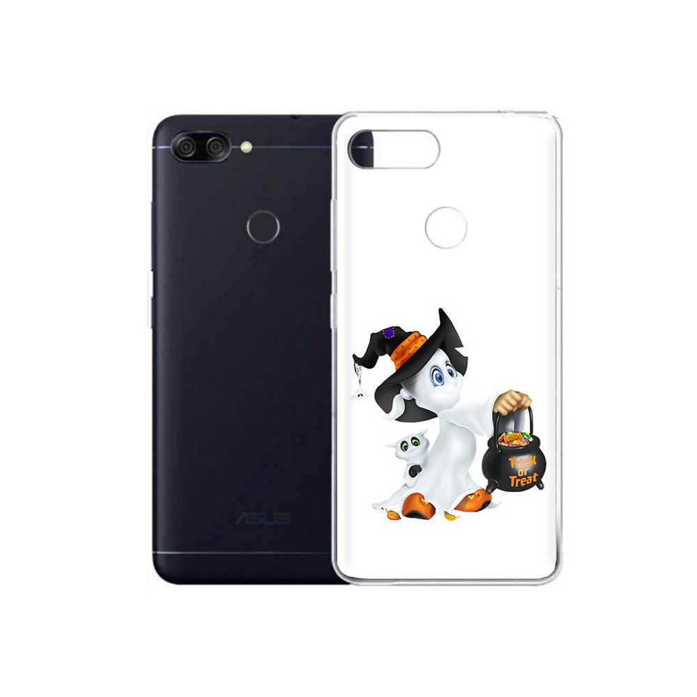 

Чехол MyPads Tocco для Asus ZenFone Max Plus M1 (ZB570TL) Маленький призрак, Прозрачный, Tocco