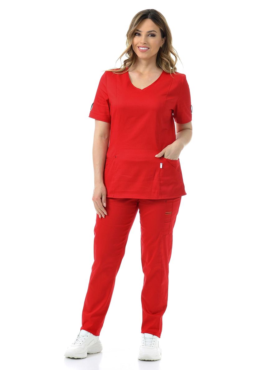 фото Костюм медицинский женский medicalwear сантана 2 117 красный 52 ru