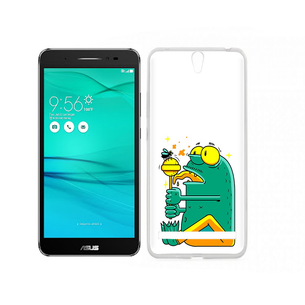 

Чехол MyPads Tocco для Asus ZenFone Go (ZB690KG) Зеленая лягушка с чупа чупсом, Прозрачный, Tocco