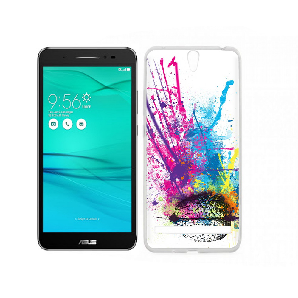 

Чехол MyPads Tocco для Asus ZenFone Go (ZB690KG) яркий красочный мозг, Прозрачный, Tocco