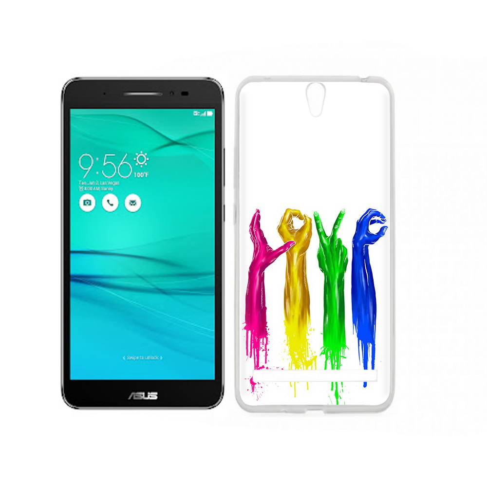 

Чехол MyPads Tocco для Asus ZenFone Go (ZB690KG) яркие руки love, Прозрачный, Tocco