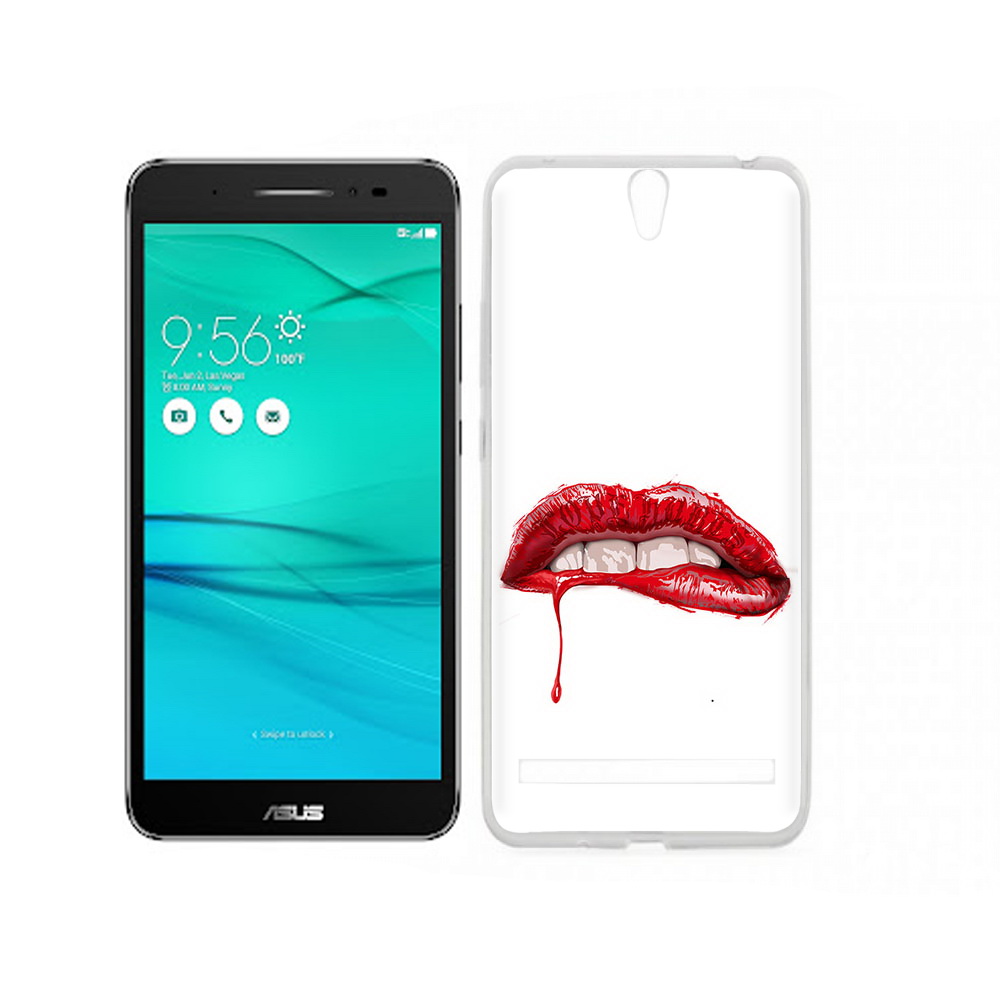 

Чехол MyPads Tocco для Asus ZenFone Go (ZB690KG) яркие красные губы, Прозрачный, Tocco