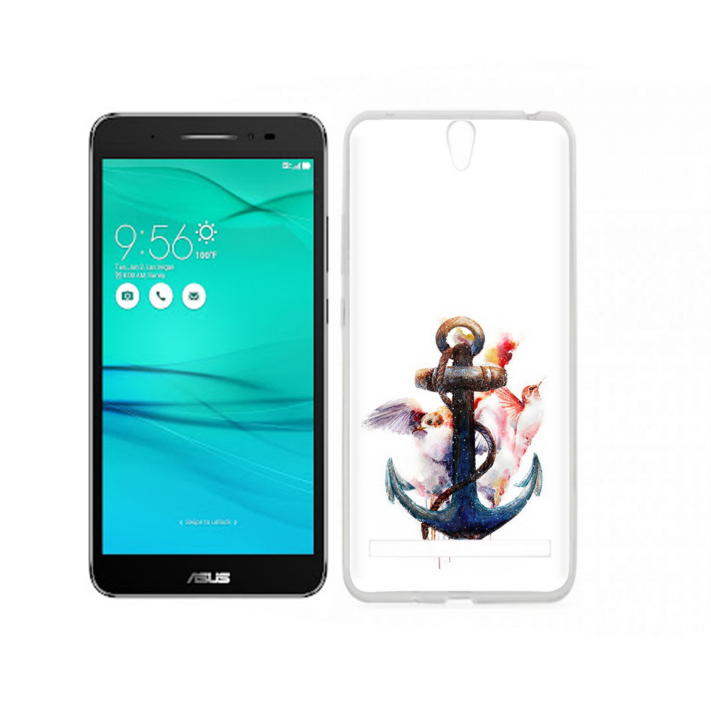 

Чехол MyPads Tocco для Asus ZenFone Go (ZB690KG) якорь с птицами, Прозрачный, Tocco
