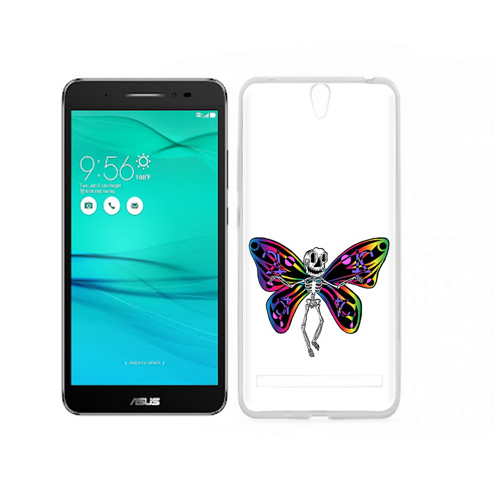 

Чехол MyPads Tocco для Asus ZenFone Go (ZB690KG) эффект бабочки, Прозрачный, Tocco
