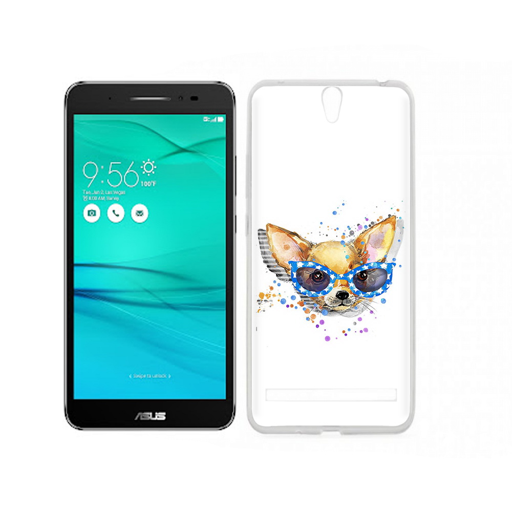 

Чехол MyPads Tocco для Asus ZenFone Go (ZB690KG) чихуа-хуа в очках, Прозрачный, Tocco