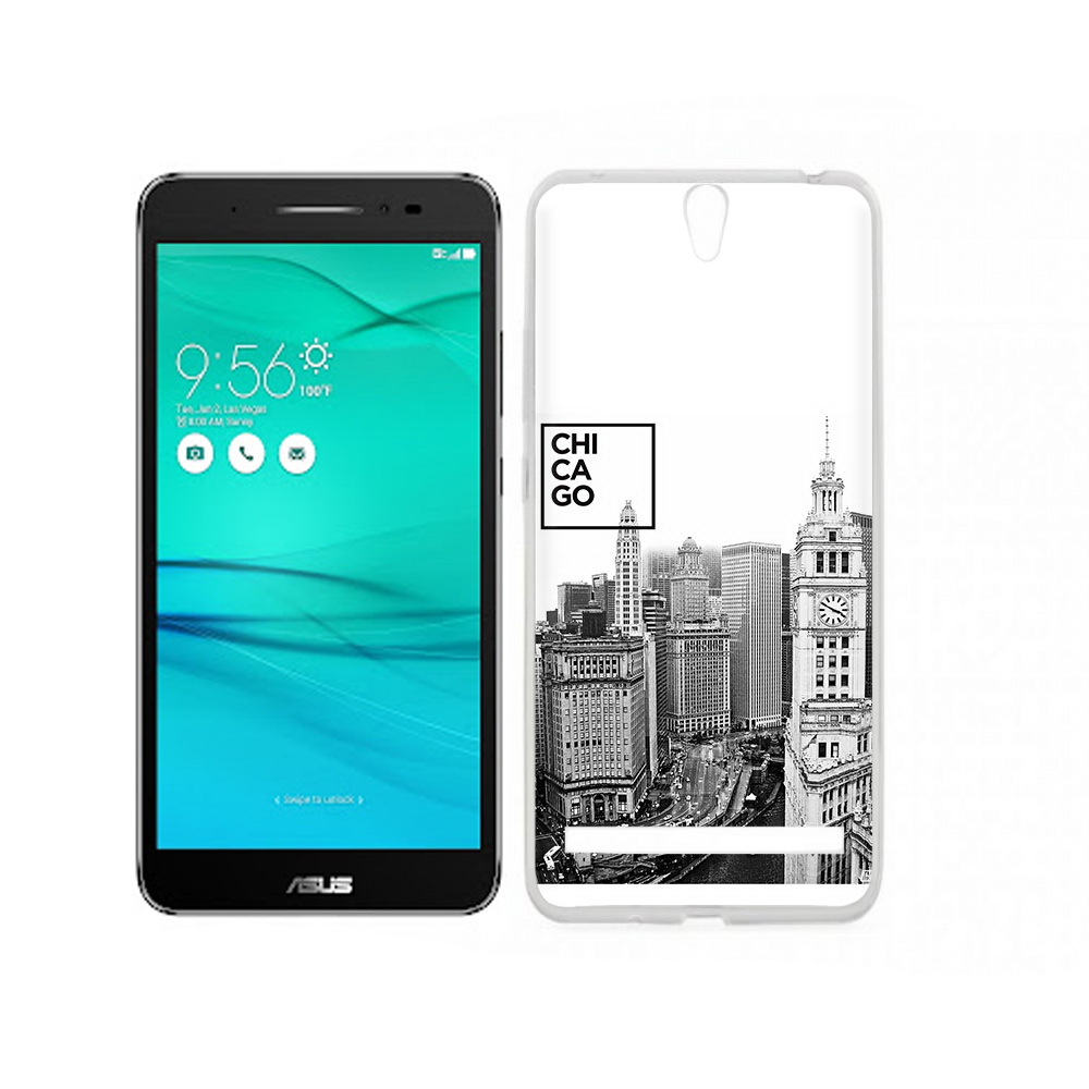 

Чехол MyPads Tocco для Asus ZenFone Go (ZB690KG) черно белый чикаго, Прозрачный, Tocco