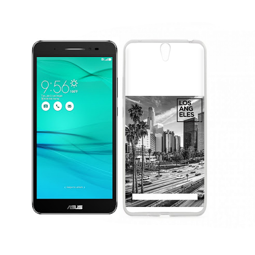 Чехол MyPads Tocco для Asus ZenFone Go (ZB690KG) черно белый лос анджелес