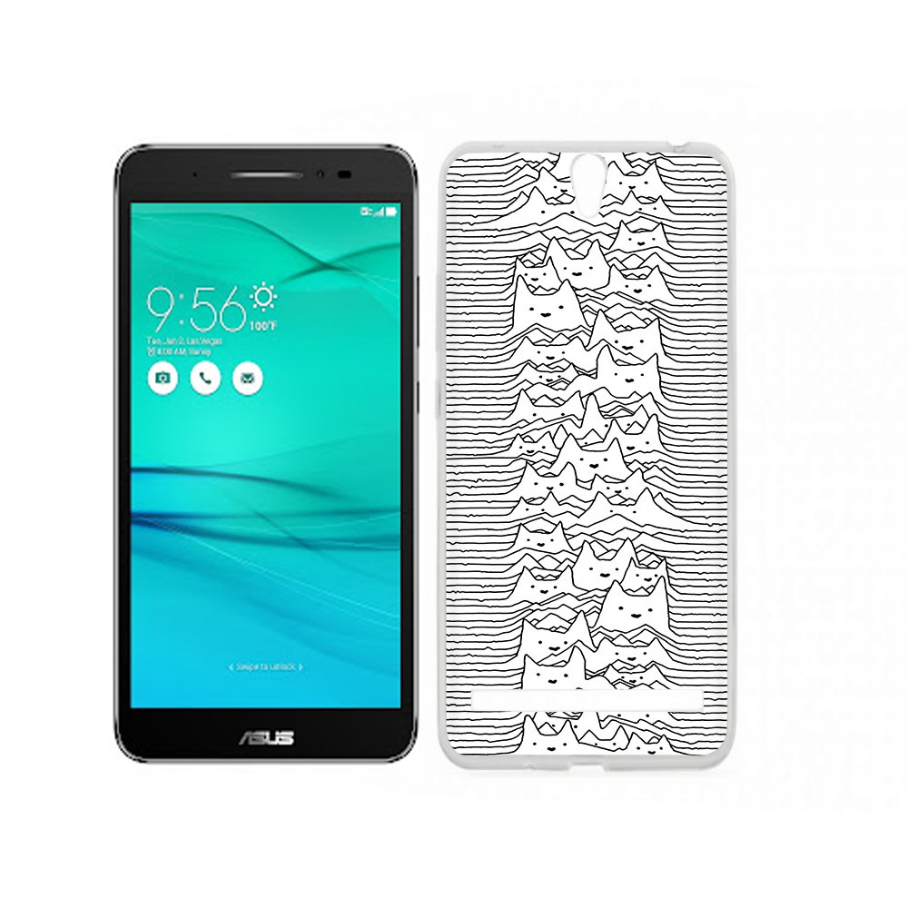 Чехол MyPads Tocco для Asus ZenFone Go (ZB690KG) черно белые коты 3D