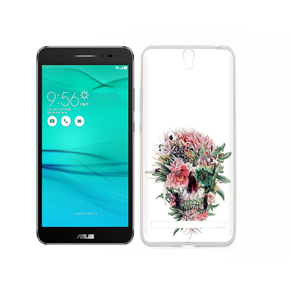 Чехол MyPads Tocco для Asus ZenFone Go (ZB690KG) череп из цветов
