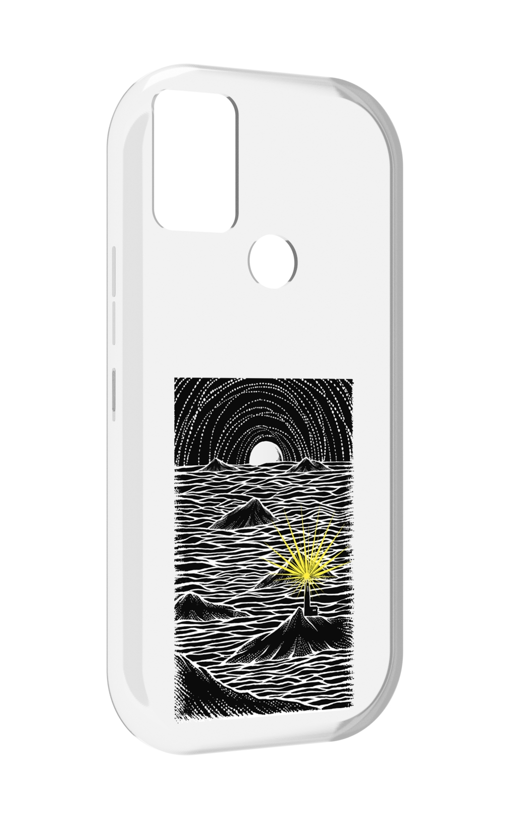

Чехол MyPads маяк в черно белом море для UMIDIGI A9, Прозрачный, Tocco