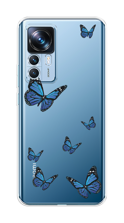 

Чехол на Xiaomi 12T "Blue butterflies", Синий;черный, 316650-1