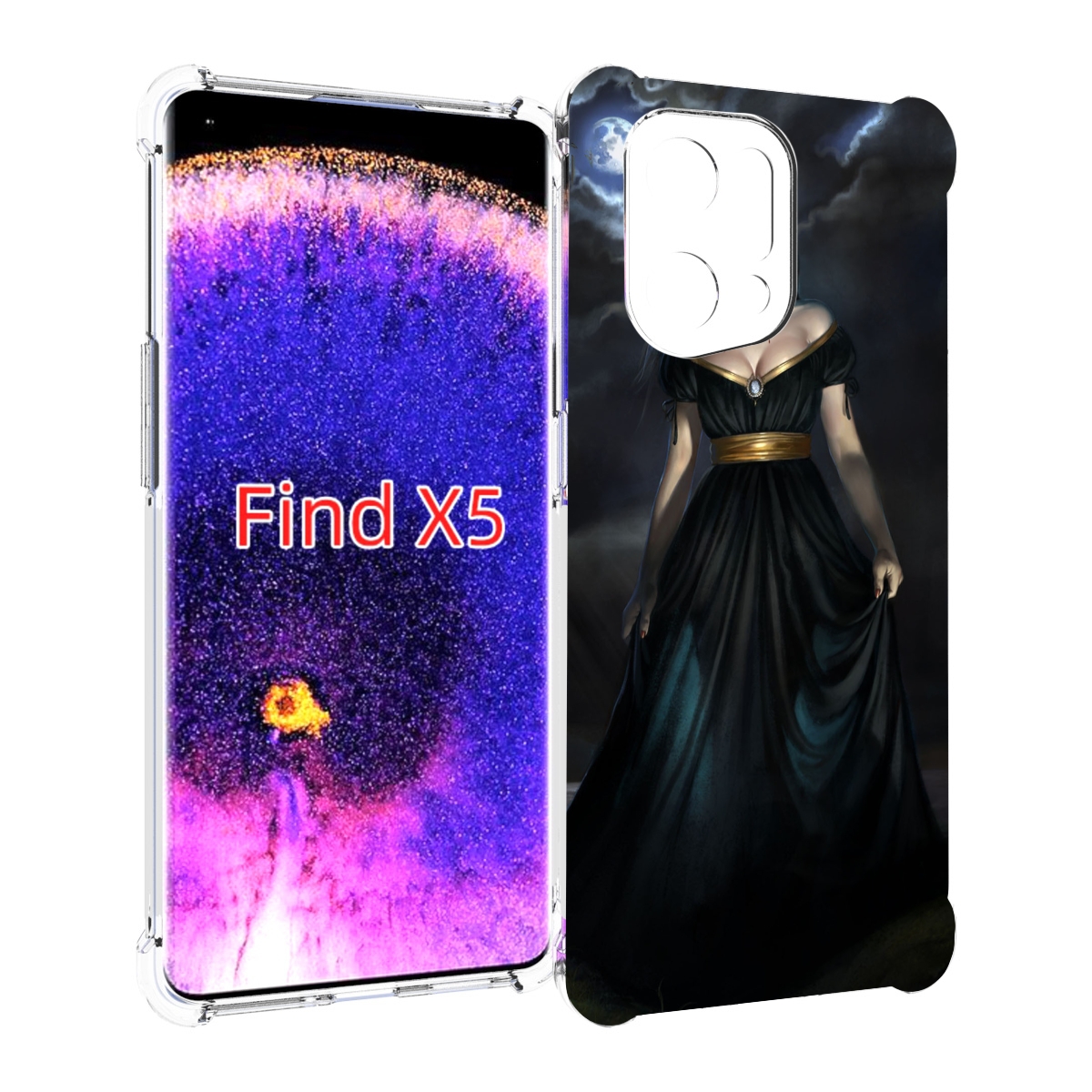 

Чехол MyPads девушка с порезом на горле женский для Oppo Find X5, Прозрачный, Tocco