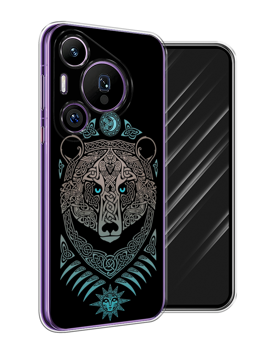 

Чехол Awog на Huawei Pura 70 Pro/70 Pro Plus "Кельтский медведь", Черный;серый, 6124150-1
