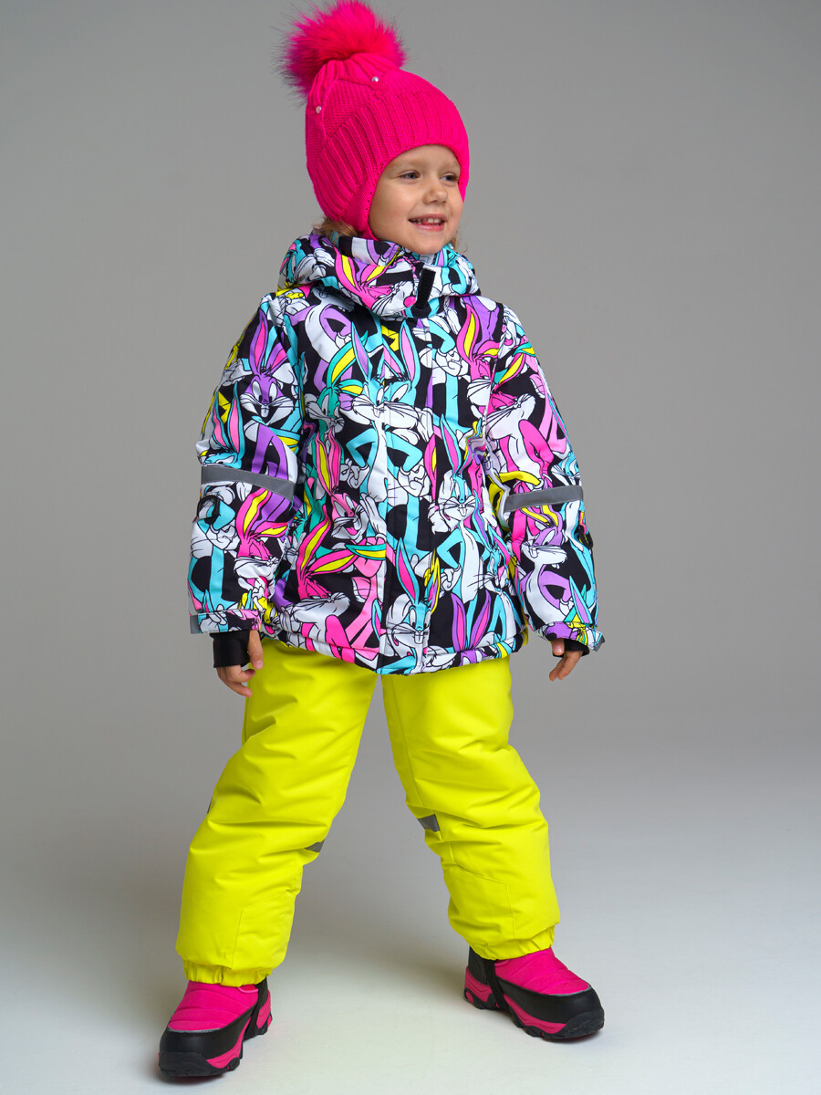 Зимняя куртка из мембранной ткани для девочки PlayToday, цветной, 98