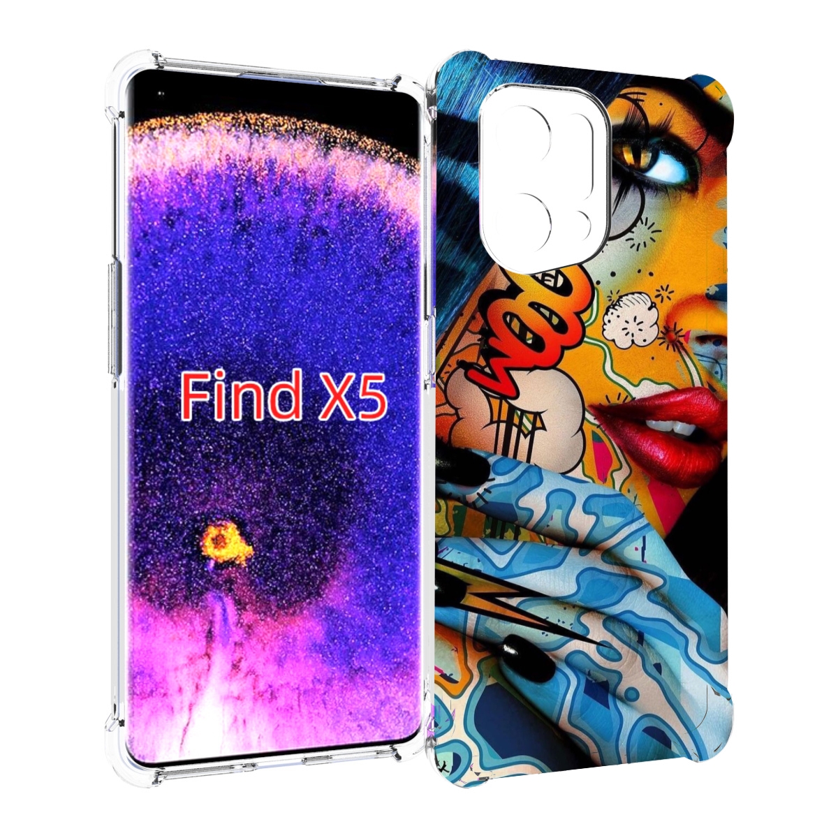 

Чехол MyPads девушка разрисованная краскам иженский для Oppo Find X5, Прозрачный, Tocco