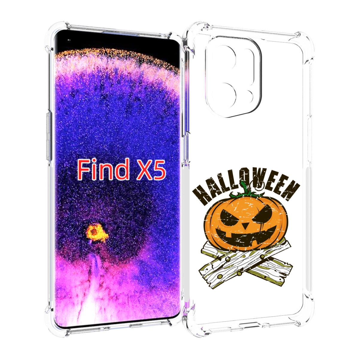 

Чехол MyPads Хэллоуин доски тыква для Oppo Find X5, Прозрачный, Tocco