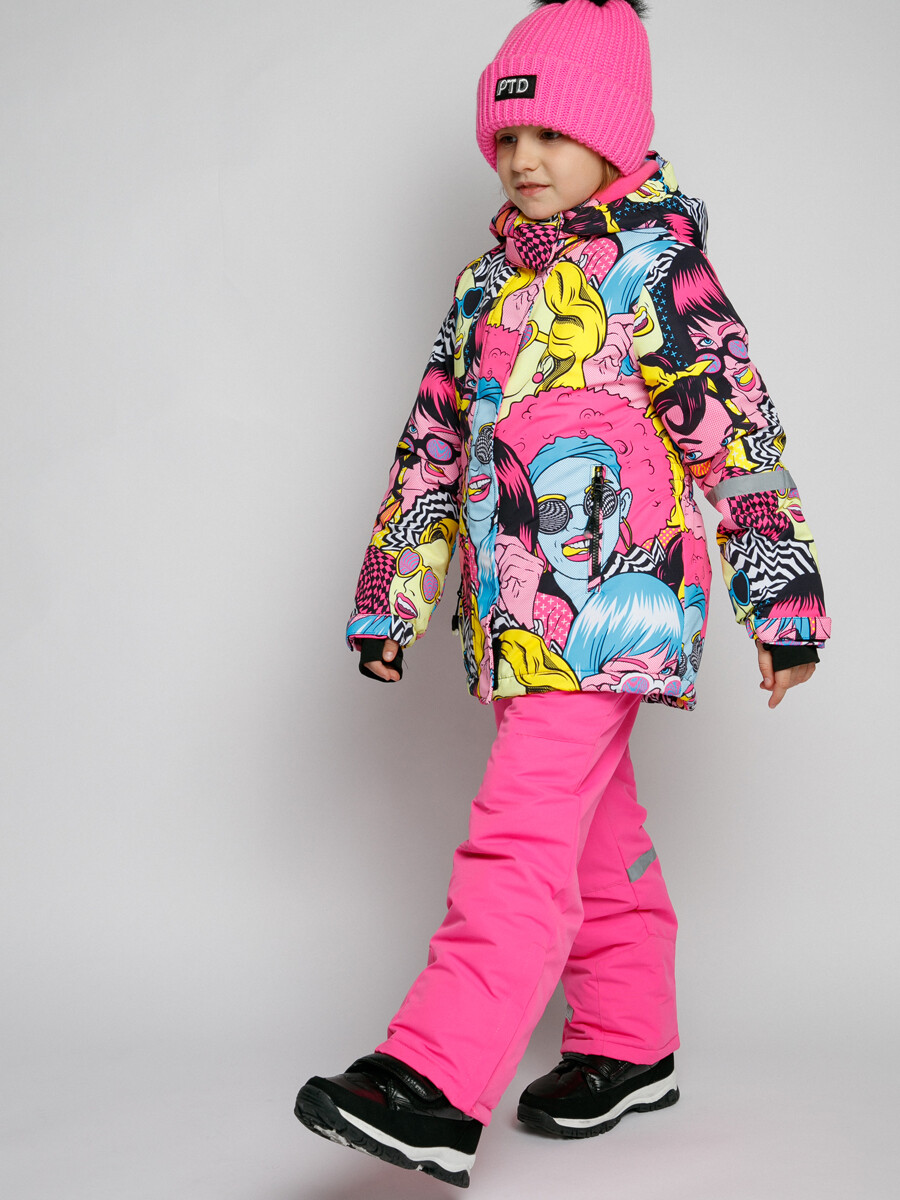 Зимний комплект PlayToday из мембранной ткани: куртка, полукомбинезон, цветной,фуксия, 158