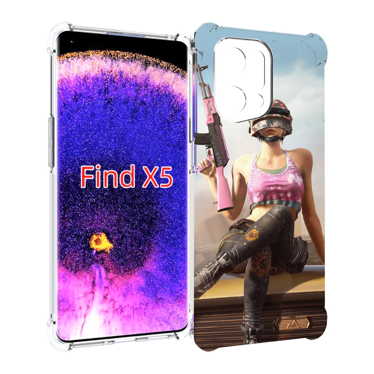 

Чехол MyPads девушка из PUBG для Oppo Find X5, Прозрачный, Tocco