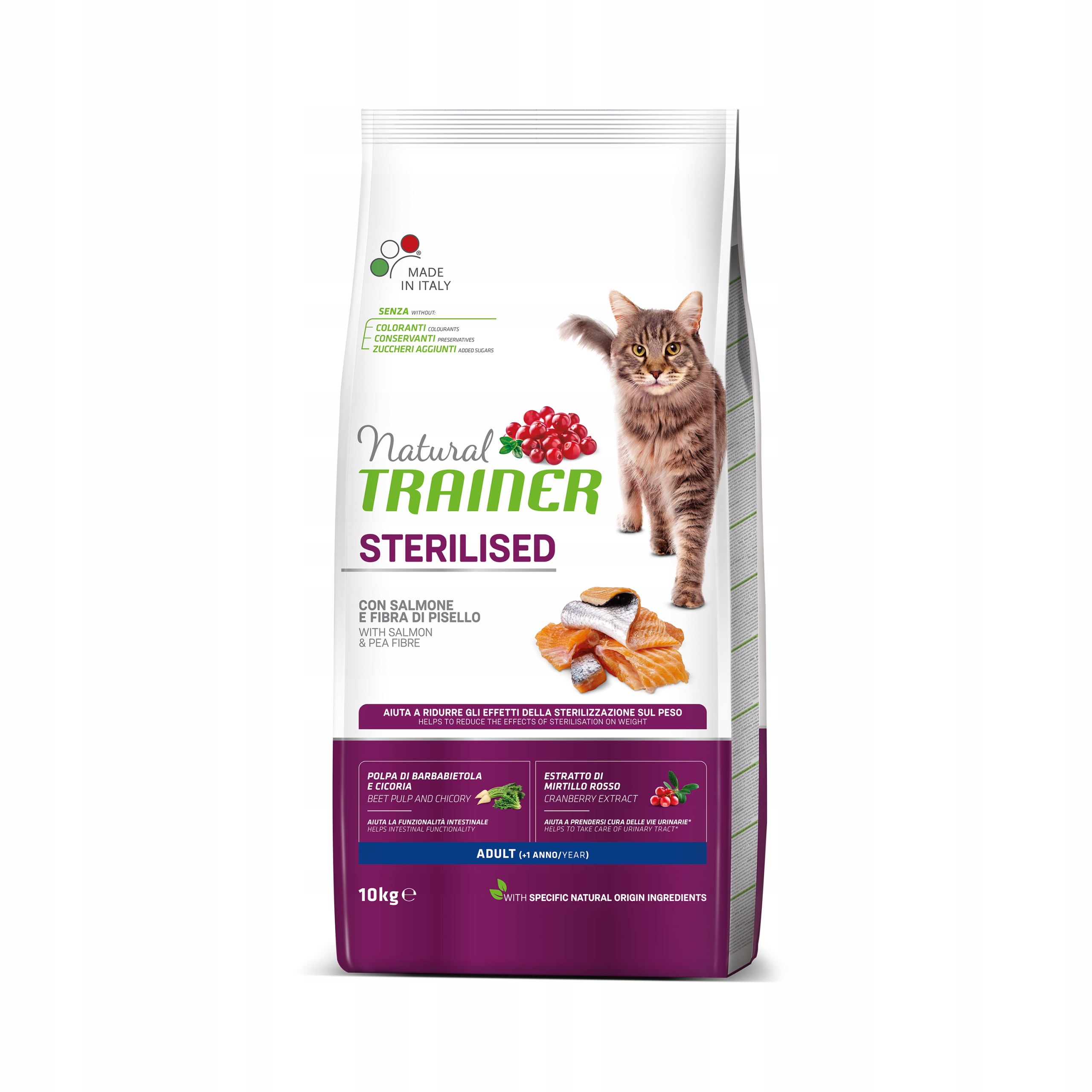 

Сухой корм для кошек Trainer Natural Cat Adult Sterilised Salmon, лосось, 10 кг