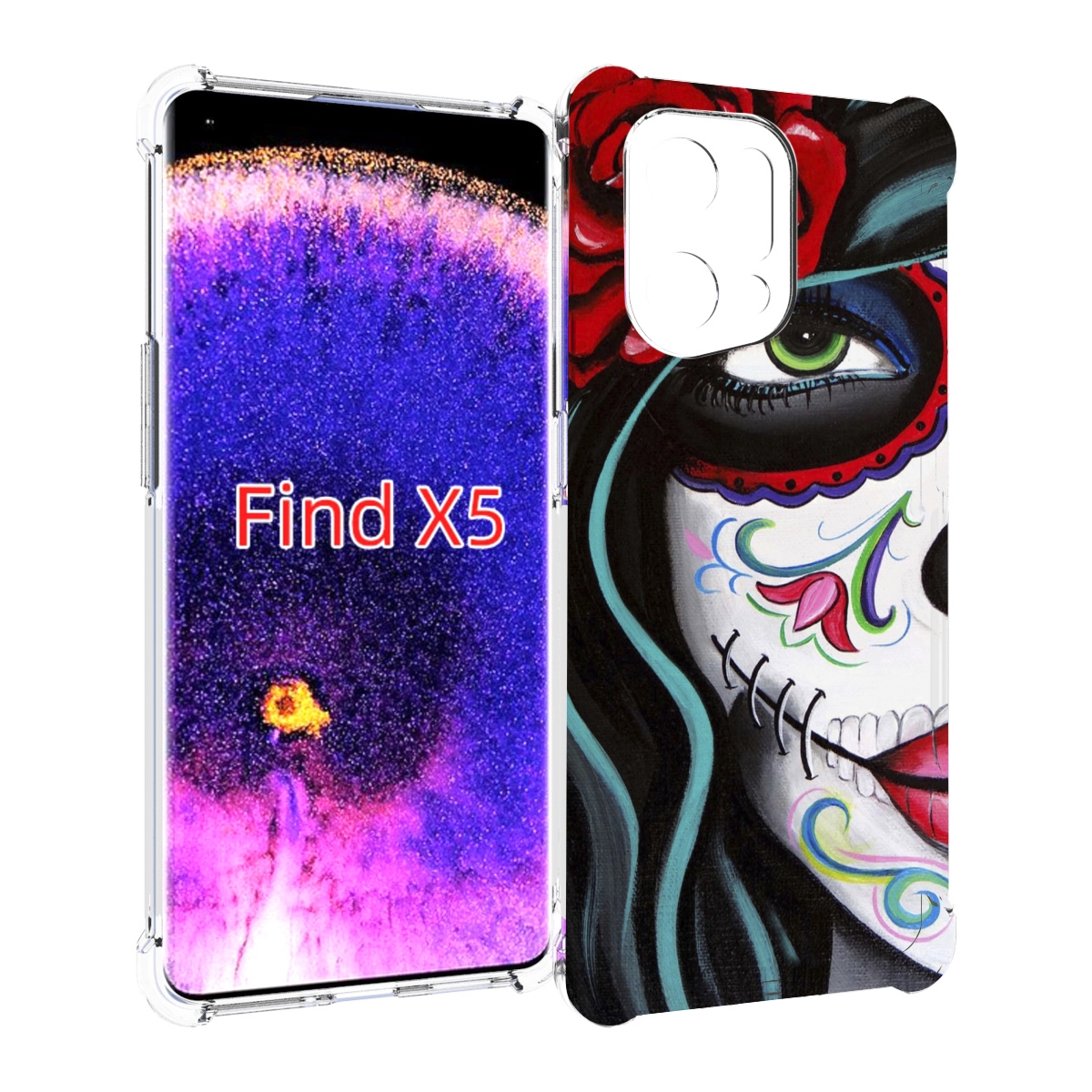 

Чехол MyPads девушка в масочке расписная женский для Oppo Find X5, Прозрачный, Tocco