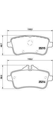 

Колодки дисковые задние mb w166r172 ml250-ml500 2.5-5.23.5cdi 11 BREMBO P50099