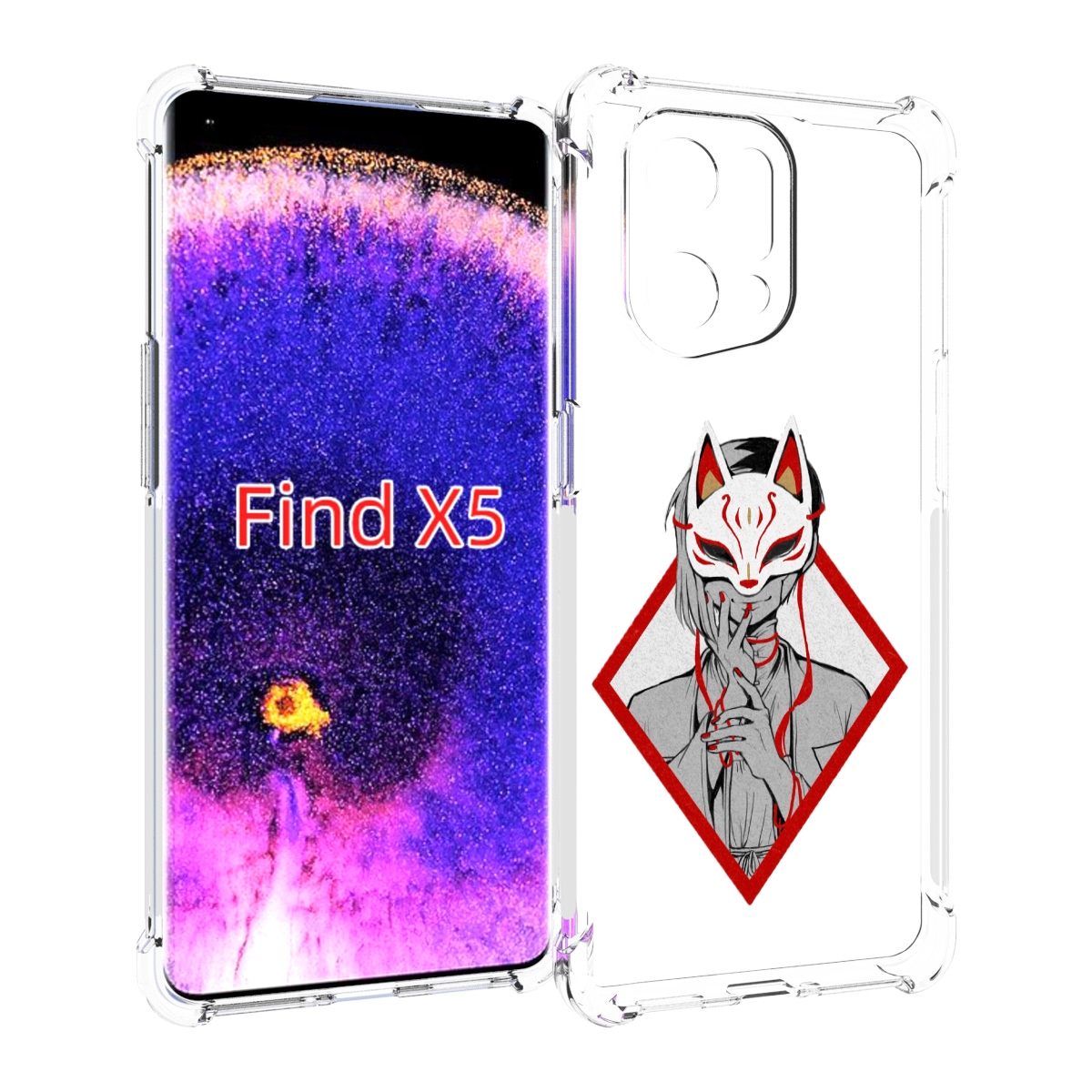 Чехол MyPads девушка в маске япония для Oppo Find X5