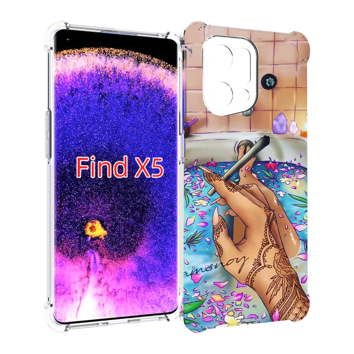 

Чехол MyPads девушка в ванне женский для Oppo Find X5, Прозрачный, Tocco
