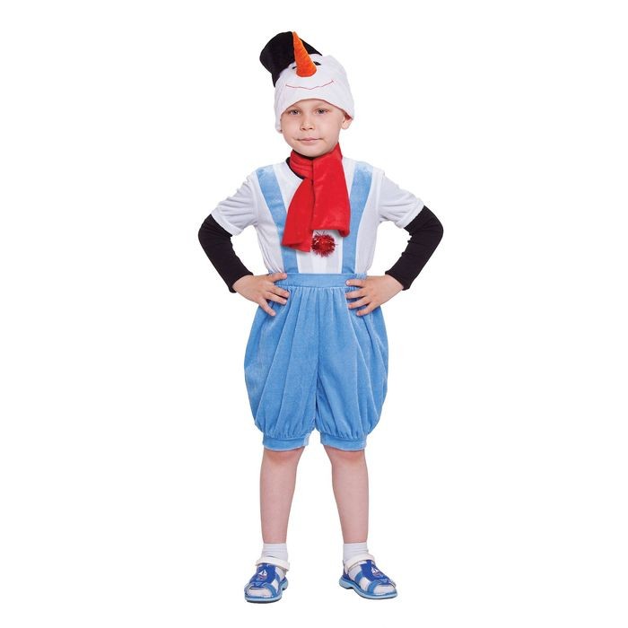Карнавальный костюм Страна Карнавалия Снеговик с чёрным ведром р. 110-116 см 2493587