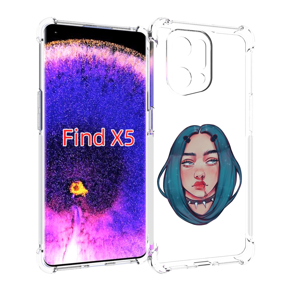 

Чехол MyPads грустная-девушка-с-синими-волосами для Oppo Find X5, Прозрачный, Tocco