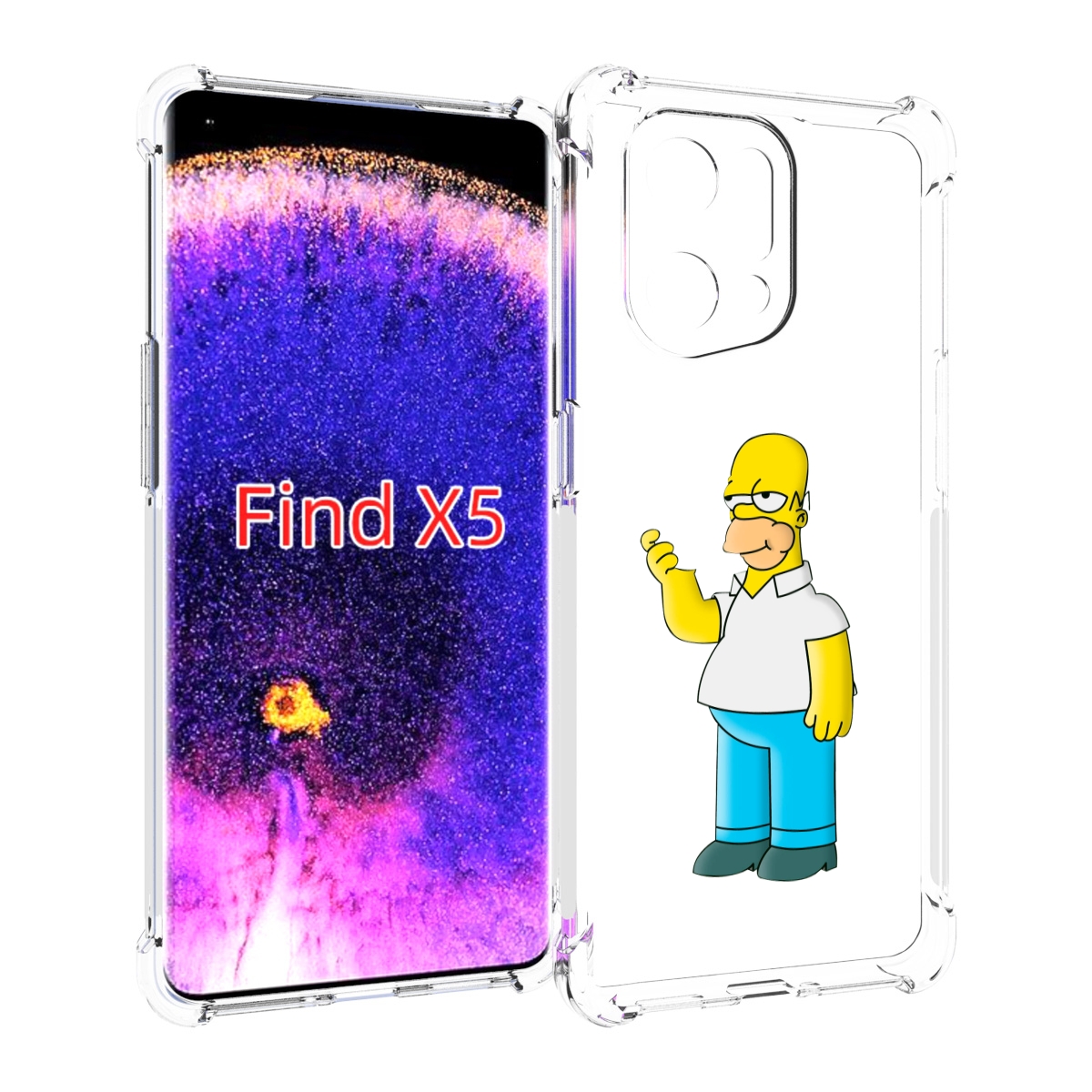 

Чехол MyPads гомер-симпсон для Oppo Find X5, Прозрачный, Tocco