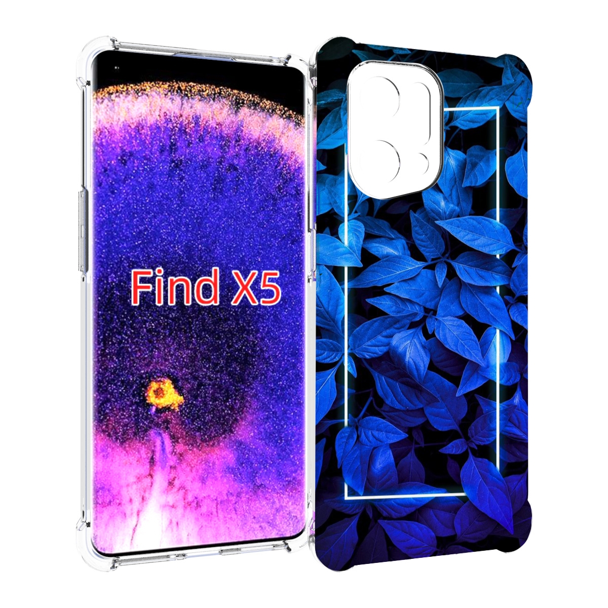 

Чехол MyPads голубые цветочки неон для Oppo Find X5, Прозрачный, Tocco