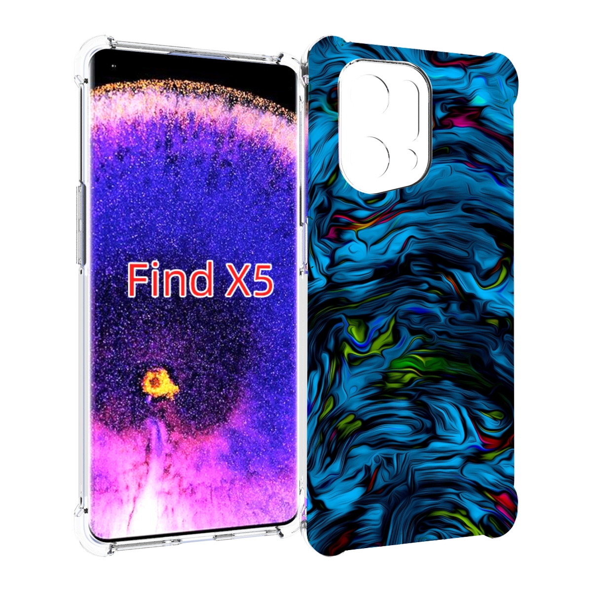 

Чехол MyPads голубая краска в темноте для Oppo Find X5, Прозрачный, Tocco