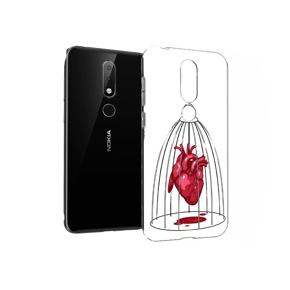 

Чехол MyPads Tocco для Nokia X6 сердце в клетке (PT115295.99.597), Прозрачный, Tocco