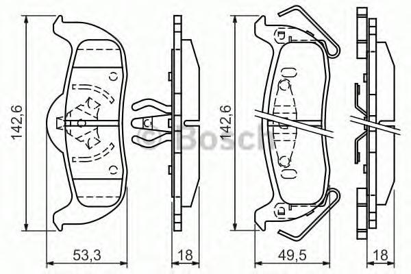 

Комплект тормозных колодок BOSCH 0986494142