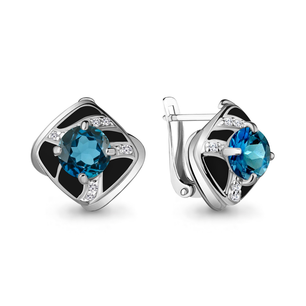 

Серьги из серебра с топазом Aquamarine 4465208А_925_р, 4465208А_925_р