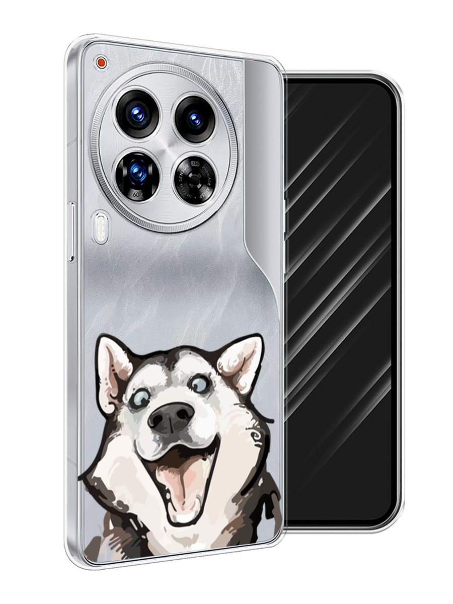 

Чехол Awog на Tecno Camon 30 Premier "Радостный хаски", Белый;голубой;черный, 305450-1