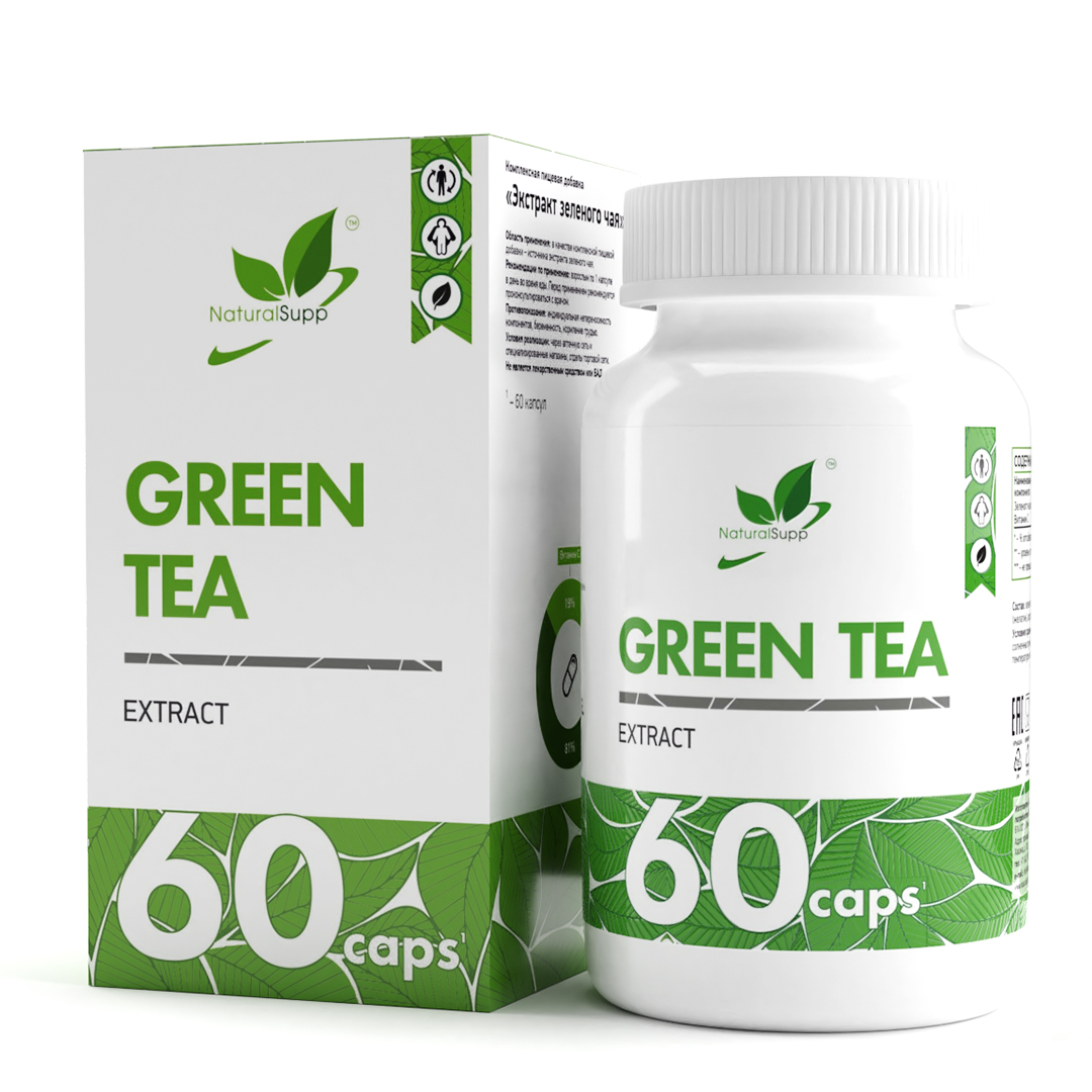 

Экстракт зеленого чая NaturalSupp Green Tea Extract 60 капсул, Green Tea Extract